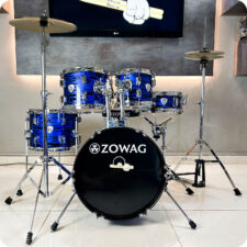 Bateria Zowag Z1 Junior Night Blue Party COMPLETA Com Bumbo 16" - Pequena GIGANTE Com Ferragens e Pratos